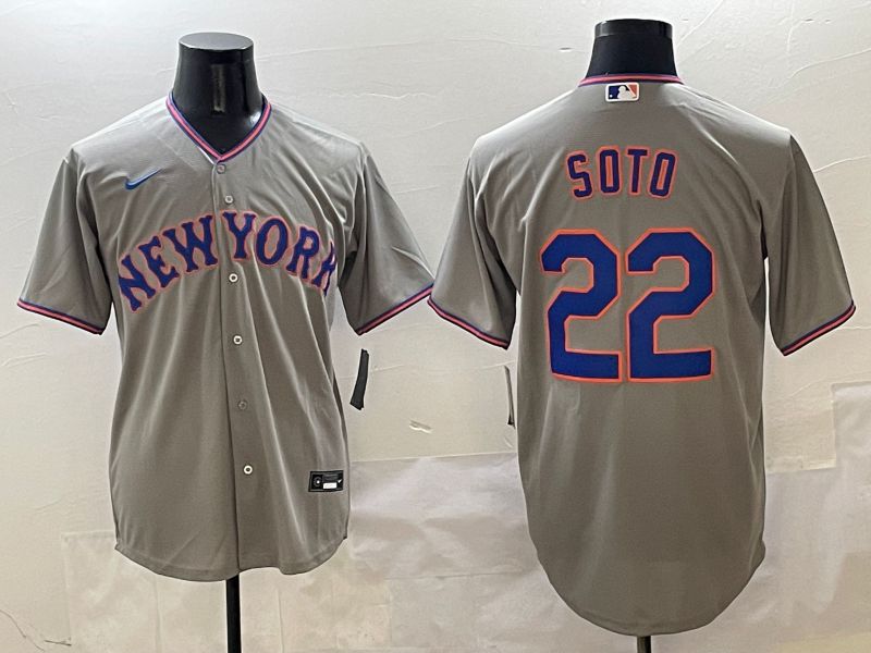 Men New York Mets #22 Soto Grey Second generation 2025 Nike MLB Jersey style 1